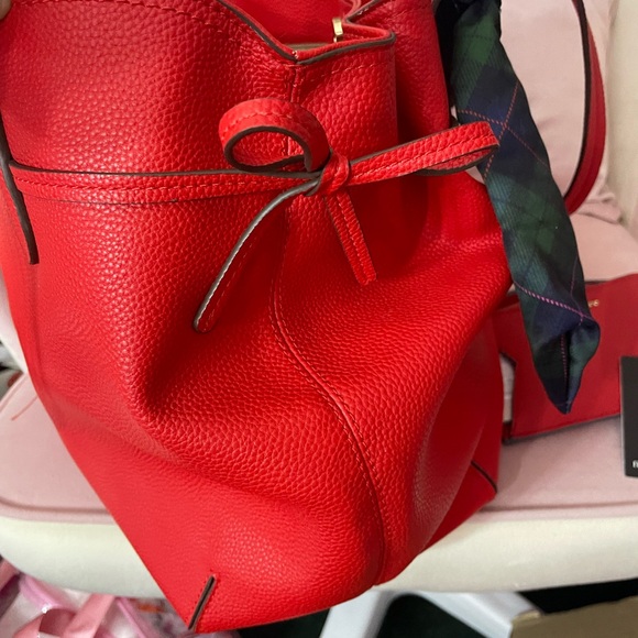 Nanette Lepore Bold Red Satchel with Accessories - Picture 5 of 5